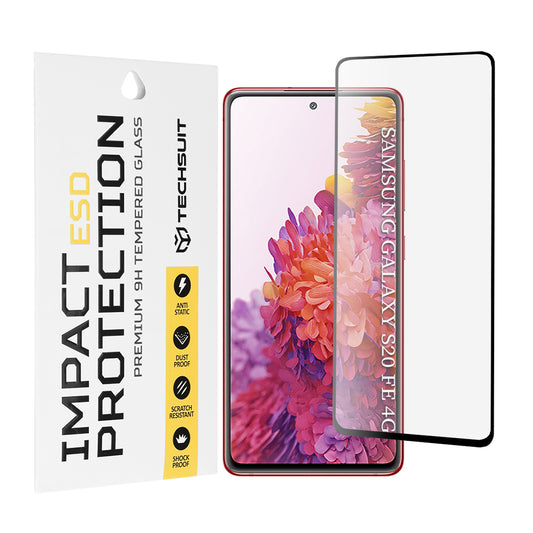 Ochranná fólia na displej Techsuit pre Samsung Galaxy S20 FE 2022 G781 / S20 FE 5G G781 / S20 FE G780, tvrdené sklo, plné lepenie, čierna