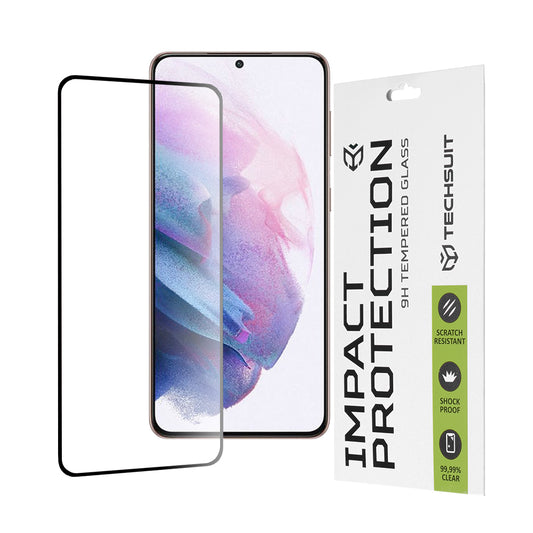 Ochranná fólia na displej Techsuit pre Samsung Galaxy S21+ 5G G996, tvrdené sklo, Full Glue, 111D, čierna