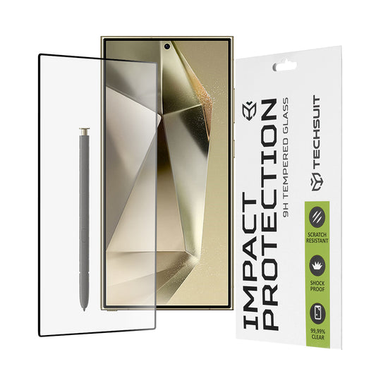 Ochranná fólia na displej Techsuit pre Samsung Galaxy S24 Ultra S928, tvrdené sklo, plné lepidlo, 111D, čierna