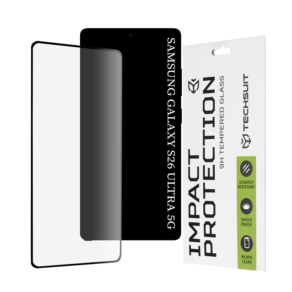 Ochranná fólia na displej Techsuit pre Samsung Galaxy S26 Ultra, Tvrdené sklo, Full Glue, 111D, Čierna