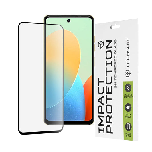 Ochranná fólia na displej Techsuit pre Tecno Spark 20 / Spark Go 2024 / Spark 20C / Smart 8 / Hot 40i, tvrdené sklo, Full Glue, 111D, čierna