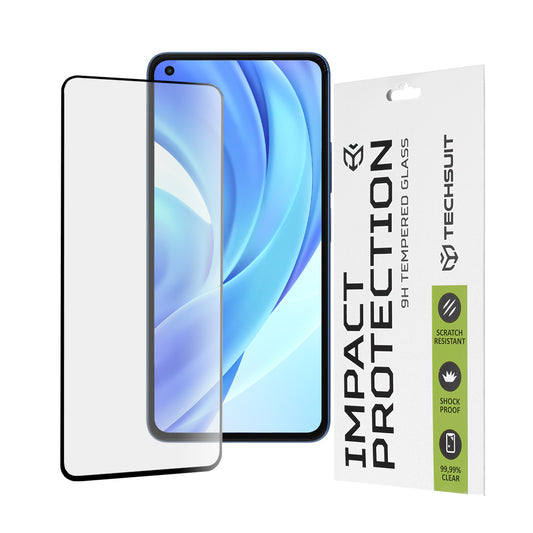 Ochranná fólia na displej Techsuit pre Xiaomi 11 Lite 5G NE / Mi 11 Lite 5G / 11 Lite, tvrdené sklo, Full Glue, 111D, čierna