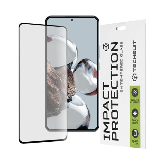 Ochranná fólia na displej Techsuit pre Xiaomi 12T / 12T Pro, tvrdené sklo, plné lepidlo, 111D, čierna