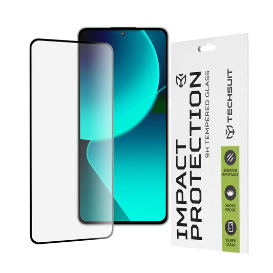 Ochranná fólia na displej Techsuit pre Xiaomi 13T Pro / 13T, tvrdené sklo, Full Glue, 111D, čierna