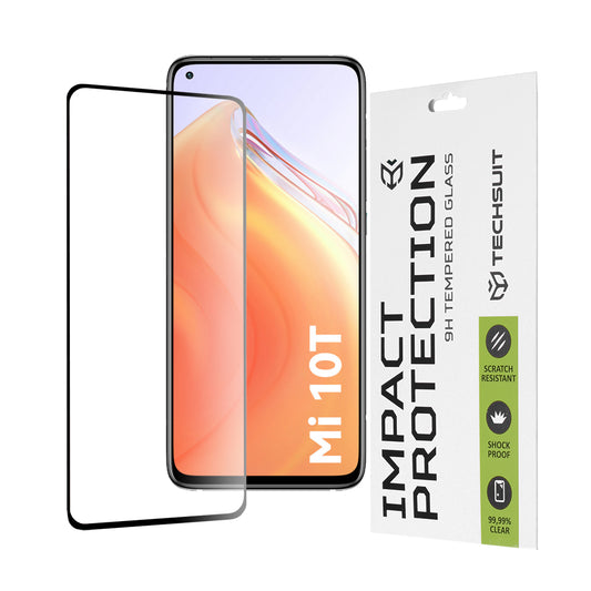 Ochranná fólia na displej Techsuit pre Xiaomi Mi 10T 5G / 10T Pro 5G, tvrdené sklo, plné lepidlo, 111D, čierna