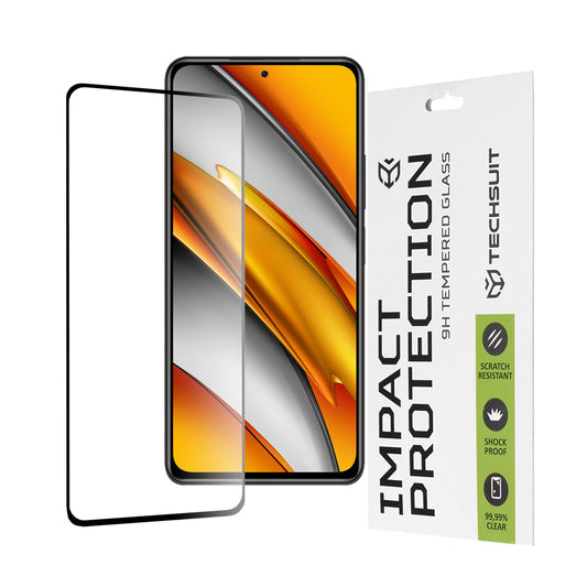 Ochranná fólia na displej Techsuit pre Xiaomi Poco F3 / Mi 11i, tvrdené sklo, Full Glue, 111D, čierna