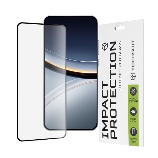 Ochranná fólia na displej Techsuit pre Xiaomi Poco F7, tvrdené sklo, plné lepidlo, 111D, čierna