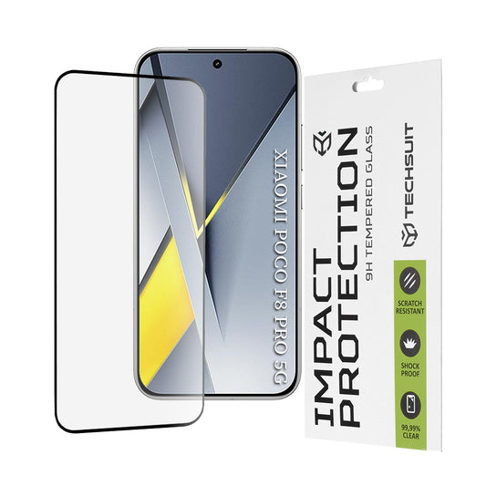 Ochranná fólia Techsuit na displej pre Xiaomi Poco F8 Pro, Kalené sklo, Full Glue, 111D, Čierna