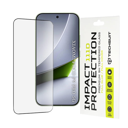 Ochranná fólia na displej Techsuit pre Xiaomi Poco F9 Pro, tvrdené sklo, plné lepidlo, 111D, čierna