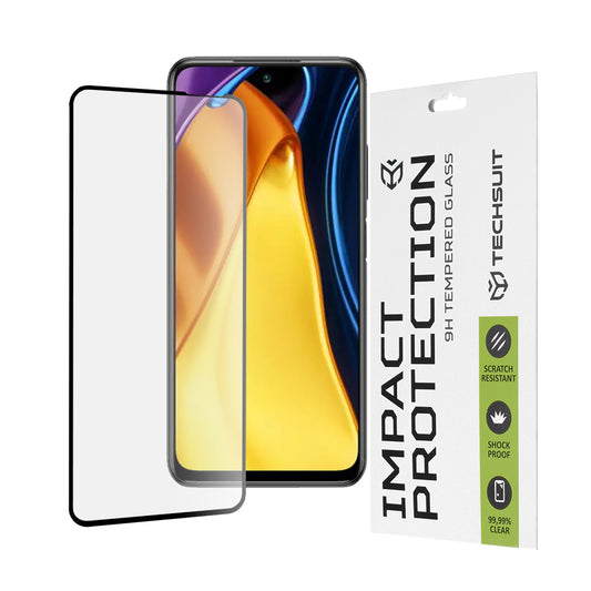 Ochranná fólia na displej Techsuit pre Xiaomi Poco M3 Pro 5G / Redmi Note 10 5G, tvrdené sklo, Full Glue, 111D, čierna