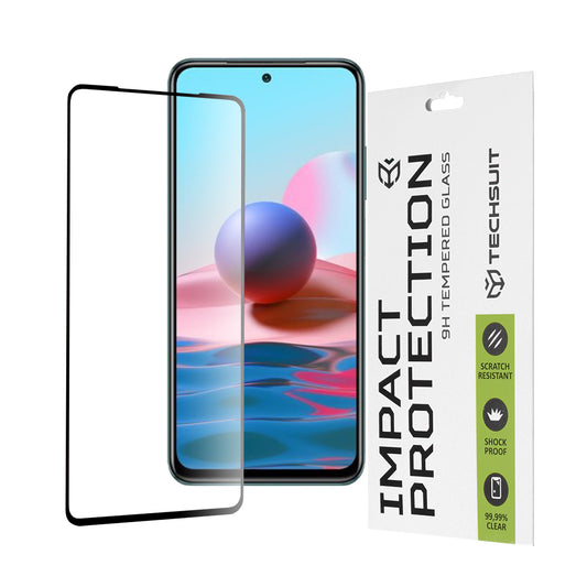 Ochranná fólia na displej Techsuit pre Xiaomi Poco M5s / Redmi Note 10S / Note 10, tvrdené sklo, plné lepidlo, 111D, čierna