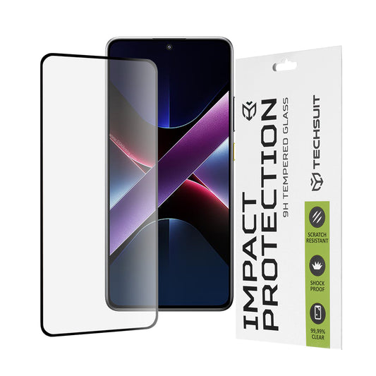 Ochranná fólia na displej Techsuit pre Xiaomi Poco X7 Pro, tvrdené sklo, plné lepidlo, 111D, čierna