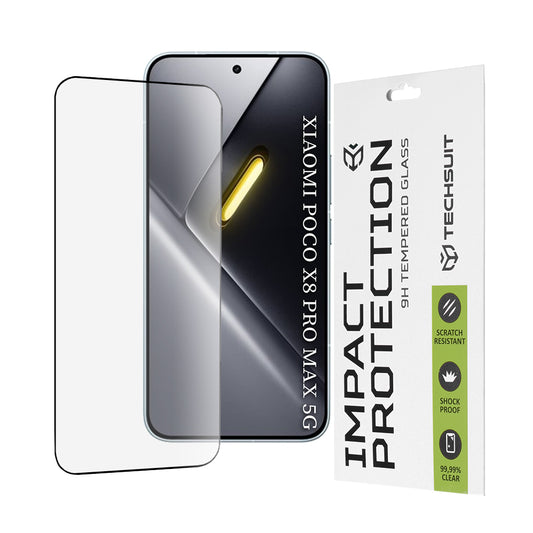 Ochranná fólia na displej Techsuit pre Xiaomi Poco X8 Pro Max, Tvrdené sklo, Full Glue, 111D, Čierna