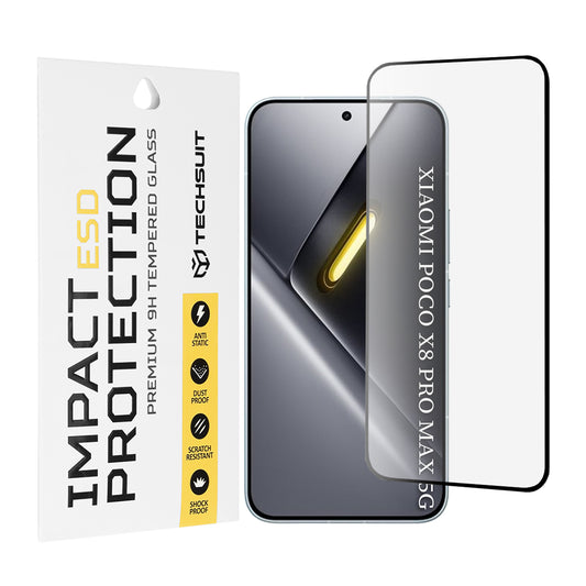 Ochranná fólia na displej Techsuit pre Xiaomi Poco X8 Pro Max, Kalené sklo, Full Glue, Čierna