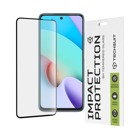 Ochranná fólia na displej Techsuit pre Xiaomi Redmi 10 2022 / 10 (2021), tvrdené sklo, Full Glue, 111D, čierna