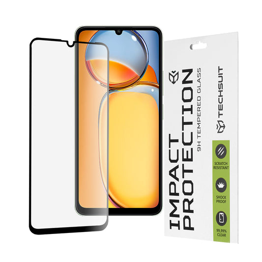 Ochranná fólia na displej Techsuit pre Xiaomi Redmi 13C 5G / 13C / Poco C65, tvrdené sklo, plné lepidlo, 111D, čierna