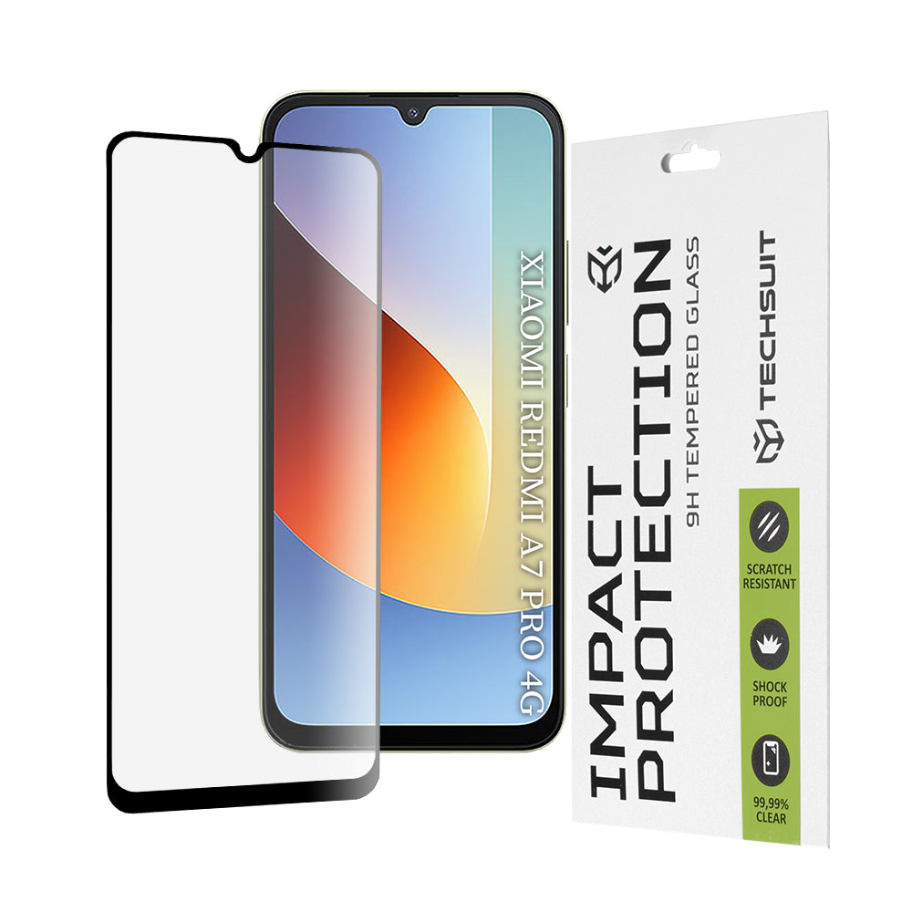 Ochranná fólia na displej Techsuit pre Xiaomi Redmi A7 Pro 4G, tvrdené sklo, Full Glue, 111D, čierna