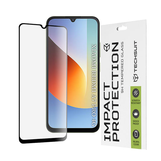 Ochranná fólia na displej Techsuit pre Xiaomi Redmi A7 Pro 4G, tvrdené sklo, Full Glue, 111D, čierna