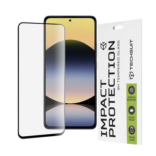 Ochranná fólia na displej Techsuit pre Xiaomi Redmi Note 14 4G (Regionálna) / Note 14 5G, tvrdené sklo, plné lepidlo, 111D, čierna
