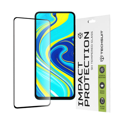 Ochranná fólia na displej Techsuit pre Xiaomi Redmi Note 9S / Note 9 Pro / Note 9 Pro Max, tvrdené sklo, plné lepidlo, 111D, čierna