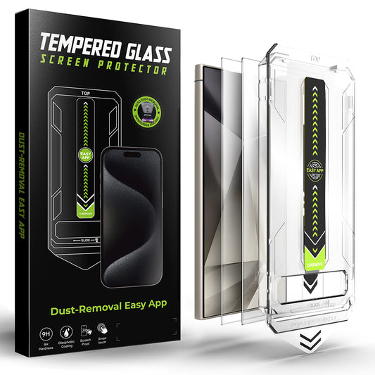 Ochranná fólia na displej Techsuit TitanGlass CrystalHD pre Samsung Galaxy S24 Ultra S928, tvrdené sklo, plné lepidlo, sada 2 kusy
