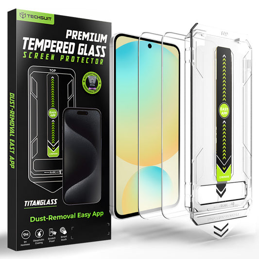 Ochranná fólia na displej Techsuit TitanGlass CrystalHD pre Samsung Galaxy A56 A566 / S24 FE S721, tvrdené sklo, plné lepidlo, sada 2 kusy