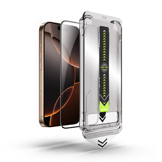Ochranná fólia na displej Techsuit TitanGlass pre Apple iPhone 15 Pro, tvrdené sklo, plné lepidlo, čierna