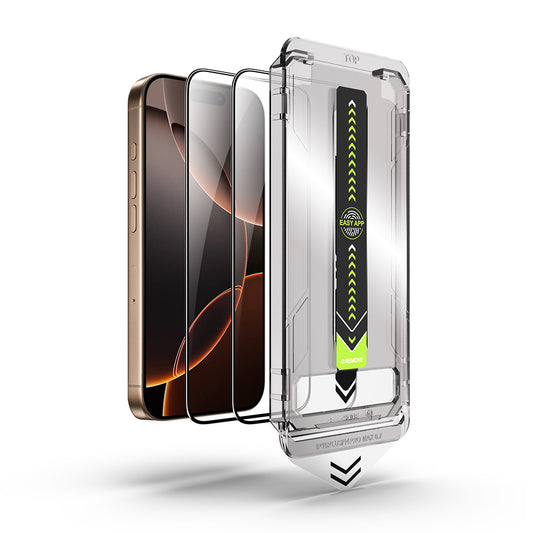 Ochranná fólia na displej Techsuit TitanGlass pre Apple iPhone 16 / 15, tvrdené sklo, plné lepenie, sada 2 kusov, čierna