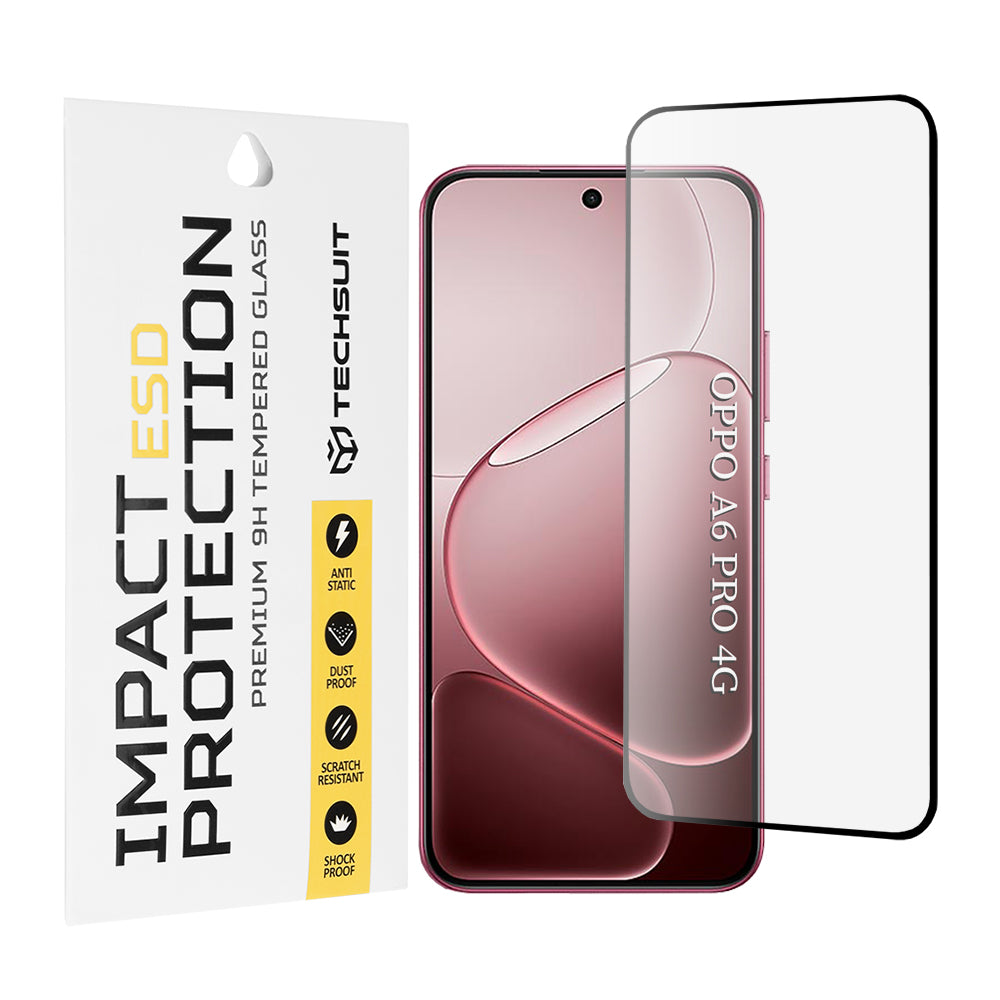 Ochranná fólia Techsuit pre Oppo A6 Pro 5G / A6 Pro 4G, tvrdené sklo, plné lepidlo, čierna