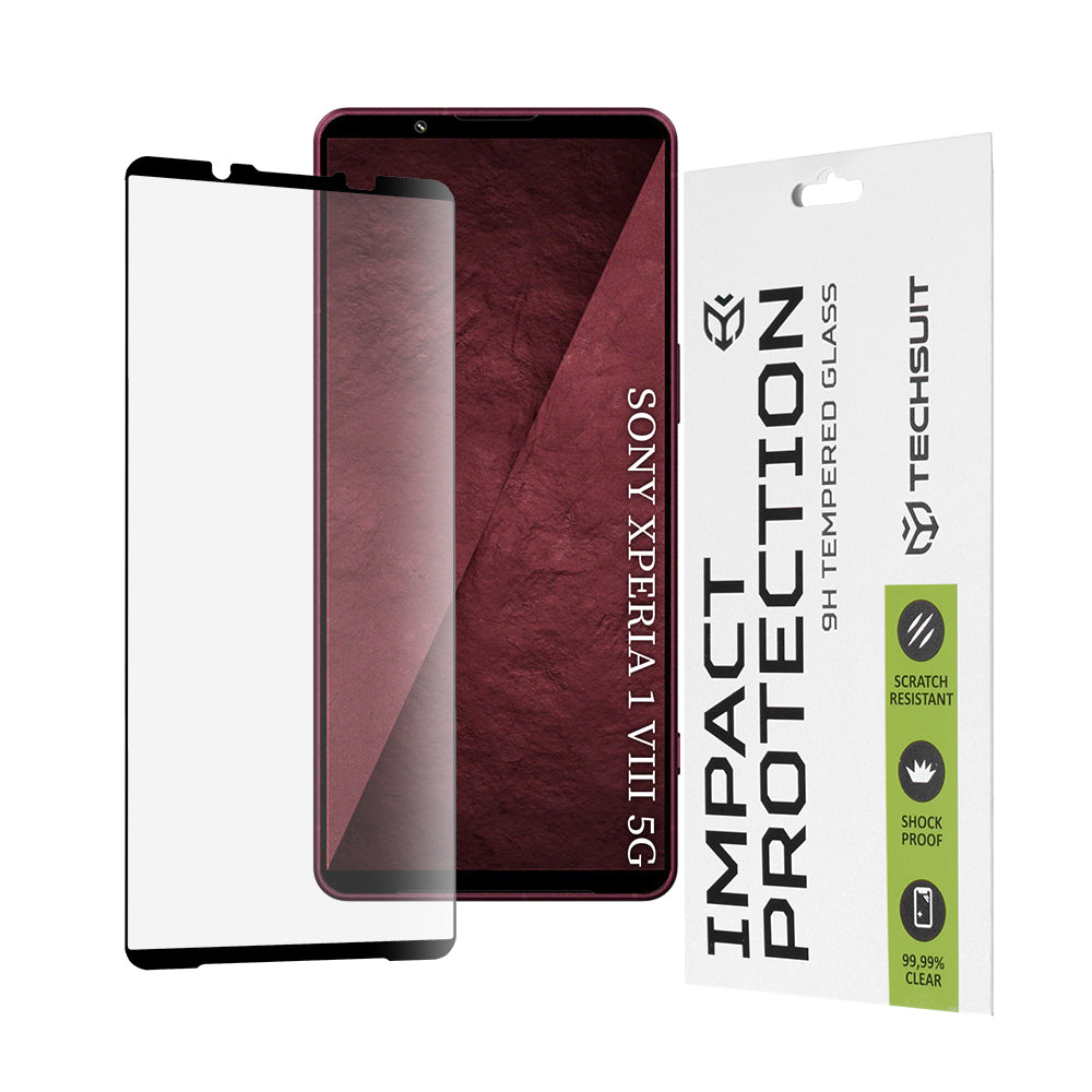 Ochranná fólia na displej Techsuit pre Sony Xperia 1 VIII, tvrdené sklo, 111D, čierna