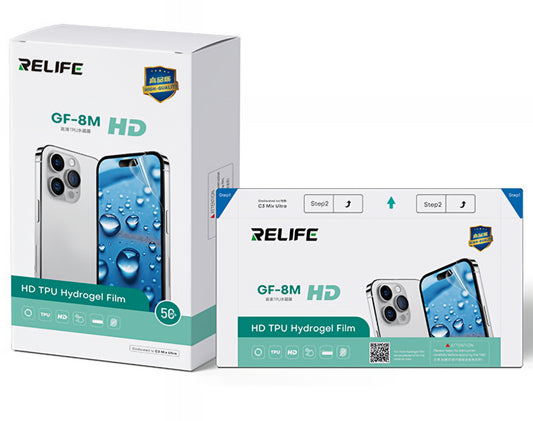 Hydrogelová / TPU fólia Relife GF-8M pre UV vákuový laminovací stroj Sunshine C3 Mix Ultra, 120 mm x 210 mm, sada 50 kusov