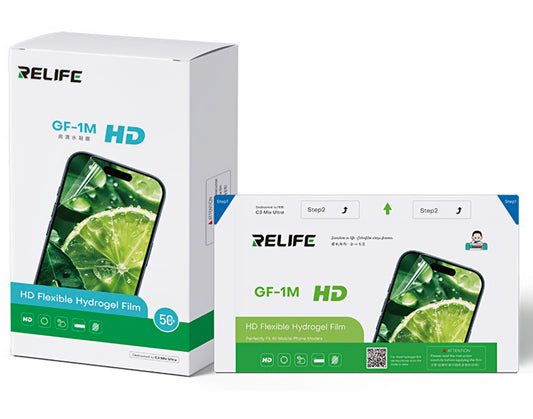 Hydrogelová / TPU fólia Relife GF-1M pre UV vákuový laminovací stroj Sunshine C3 Mix Ultra, 120 mm x 210 mm, sada 50 kusov
