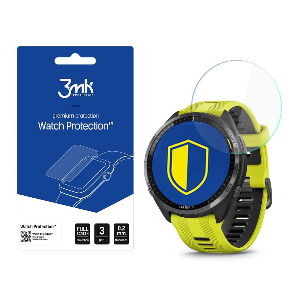 Ochranná fólia 3MK Arc pre Garmin Forerunner 965, Sada 3 kusy, Plast