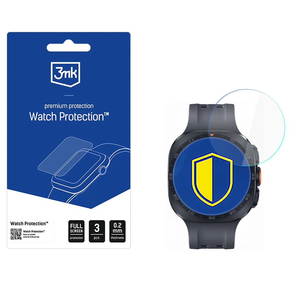 Ochranná fólia 3MK FlexibleGlass pre Samsung Galaxy Watch Ultra2, Sada 3 kusov, Flexibilné sklo