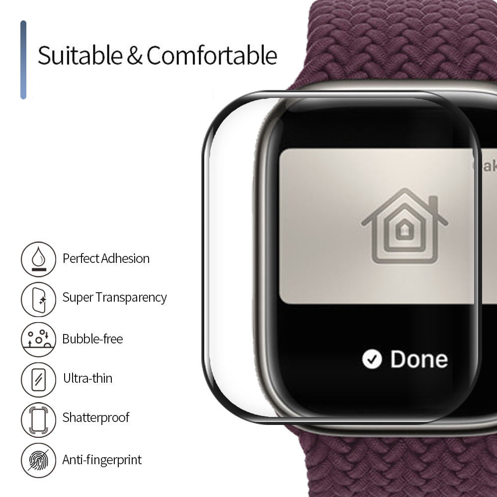 Ochranná fólia Blueo High Molecule pre Apple Watch 40mm Series, tvrdené sklo, čierna