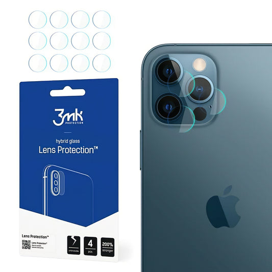 Ochranná fólia na zadnú kameru 3MK Protection pre Apple iPhone 12 Pro, flexibilné sklo, sada 4 kusov, priehľadná