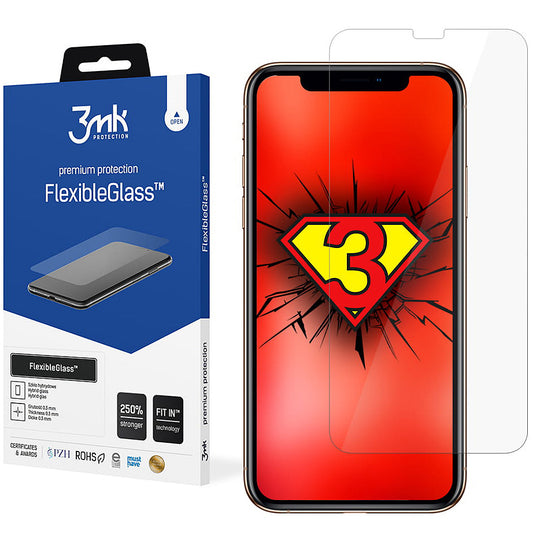 Ochranná fólia na displej 3MK FlexibleGlass pre Apple iPhone 11 / XR, flexibilné sklo, plné lepidlo