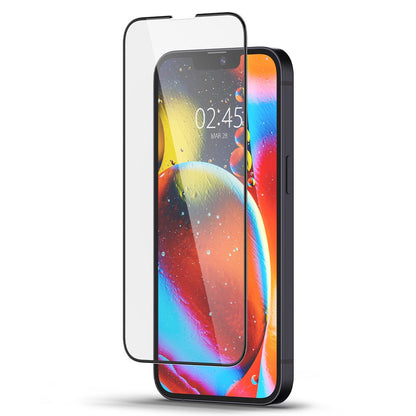 Ochranná fólia na displej Spigen GlastR Slim pre Apple iPhone 17e / 16e / 14 / 13 Pro, Tvrdené sklo, Full Glue, Čierna AGL03392