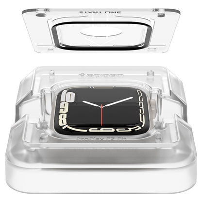 Ochranná fólia Spigen ProFlex EZ FIT pre Apple Watch 9 / 8 / 7 45mm Series, Sada 2 kusy, Flexibilné sklo, Čierna AFL04051