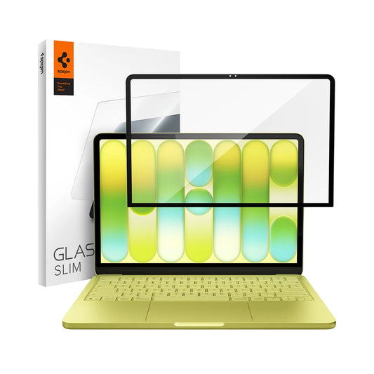 Ochranná fólia na obrazovku Spigen GlastR Slim pre Apple MacBook Neo 13 palcov, tvrdené sklo, čierna AGL11669
