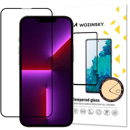 WZK Screen Protector pre Apple iPhone 14 Plus / 13 Pro Max, ochranné sklo, plne lepené, čierne