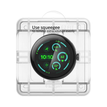Ochranná fólia Spigen Elite Shield EZ FIT pre Google Pixel Watch 45mm Series, Sada 2 kusov, Tvrdené sklo, Priehľadná AFL08525