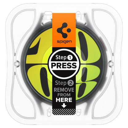 Ochranná fólia Spigen GlastR EZ FIT pre Samsung Galaxy Watch7 / Watch6 / Watch5 / Watch4 44mm Series, Sada 2 kusy, Tvrdené sklo AGL08493