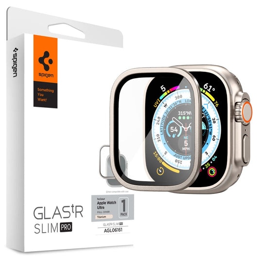 Spigen GLAStR Slim Pro Titánová ochranná fólia pre Apple Watch Ultra Series, chránené sklom AGL06161