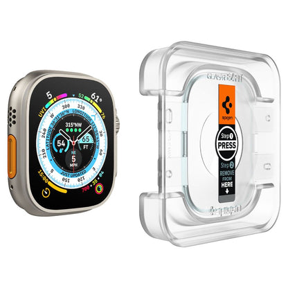 Spigen GlastR EZ FIT Protective Film for Apple Watch Ultra Series, Set of 2 pieces, Tempered Glass AGL05556