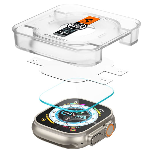 Ochranná fólia Spigen GlastR EZ FIT pre Apple Watch Ultra Series, Sada 2 kusov, Tvrdené sklo AGL05556