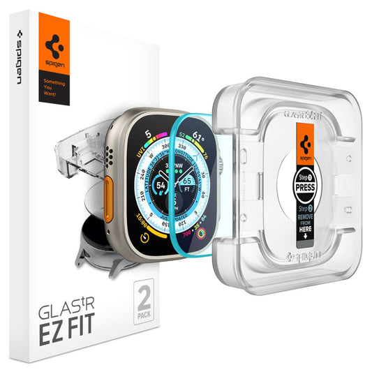 Ochranná fólia Spigen GlastR EZ FIT pre Apple Watch Ultra Series, Sada 2 kusov, Tvrdené sklo AGL05556