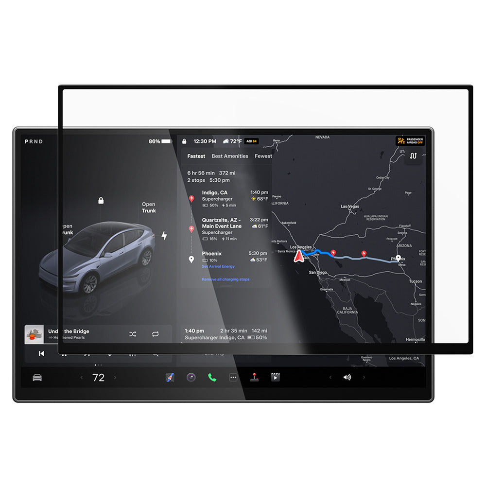 Ochranná fólia Spigen GlastR EZ FIT Anti-Glare pre navigáciu Tesla Y 2026 Premium / Performance, tvrdené sklo AGL10819