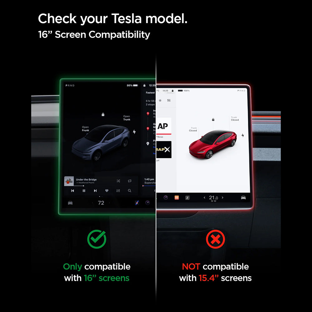 Ochranná fólia Spigen GlastR EZ FIT Anti-Glare pre navigáciu Tesla Y 2026 Premium / Performance, tvrdené sklo AGL10819