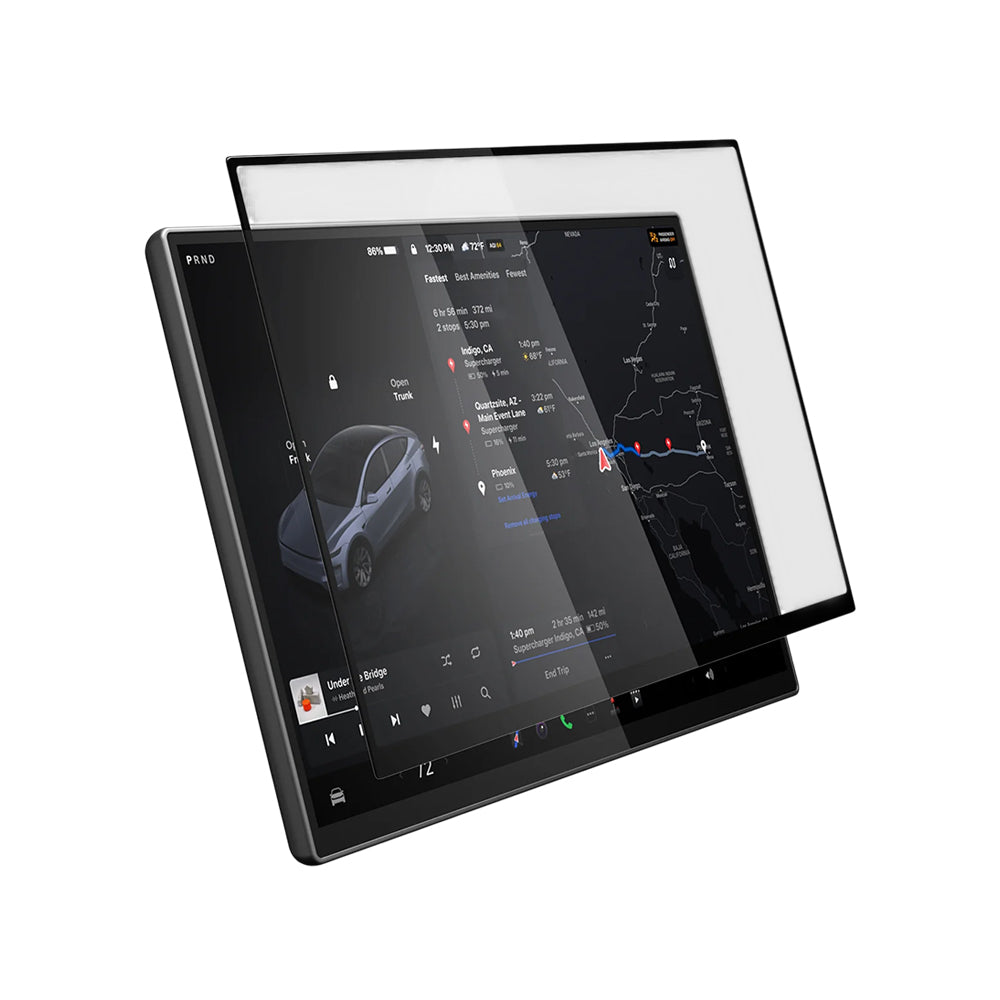 Ochranná fólia Spigen GlastR EZ FIT pre navigáciu Tesla Y 2026 Premium / Performance, tvrdené sklo AGL10820